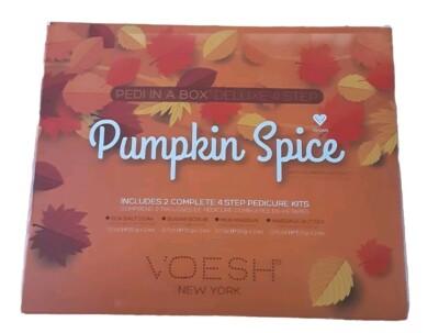 VOESH Pumpkin Spice 2 Complete 4 Step Pedicure Kits Pumpkin Extracts Ex 6/22
