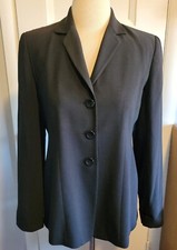 Ann Taylor Loft Petites Sz 4P Wool Blend Black Three Button fitted Blazer Jacket