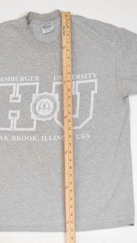 T-shirt McDonald’s Hamburger University vintage anni 90 taglia grande grigia - Foto 7 di 14