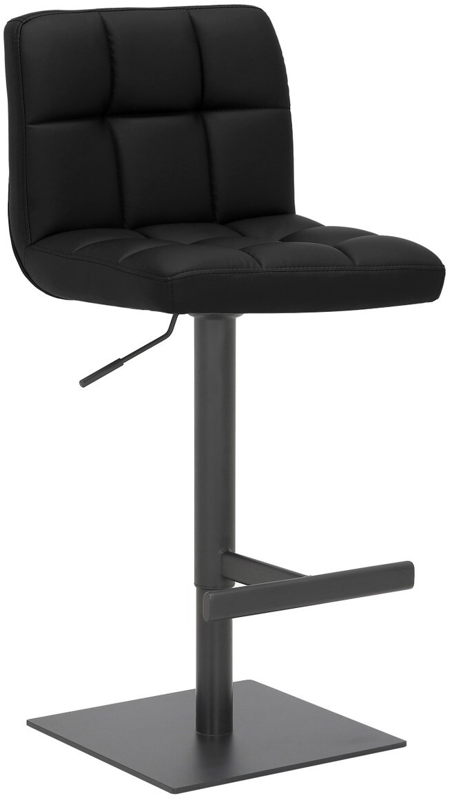 Deluxe Allegro Bar Stool, Luxury frame in Matt black, Swivel, Black