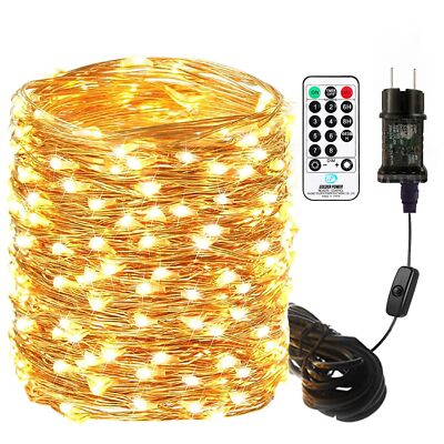 30M LED Lichterkette aus Kupferdraht 300LEDs Warmweiß Lichterkette mit Stecke...
