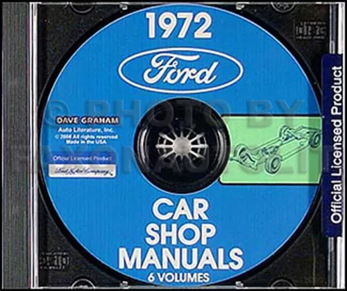 1972 Ford Shop Manual CD Torino Ranchero Mustang LTD T bird Mark Lincoln Mercury