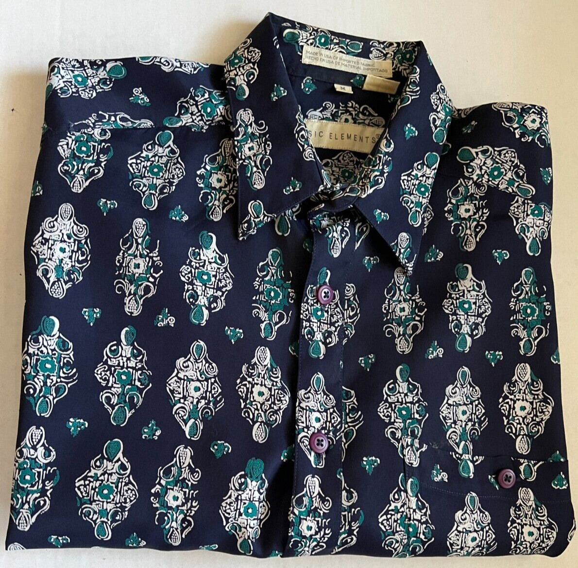 Basic Elements Mens Multicolor Shirt Rayon Long S… - image 6