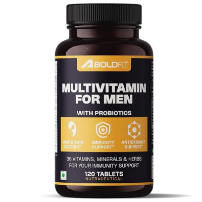 Boldfit Multivitamin Tablets for Men 120 Tablets Probiotics, Vitamin C, E, Zinc.