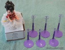6 1190 Blue Lilac Doll Stands KAISER 5.5-7" Tall Narrow waist Figures Baby Kelly