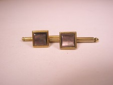 SINGLES 2 5/16" Gray Square Mother of Pearl Vintage Formal Tux Shirt Stud c251