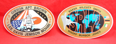 PAIR NASA Space Shuttle Sticker Mission Decal STS-47 STS-68