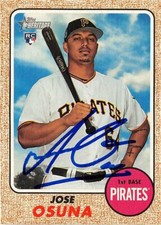 Jose Osuna autographed baseball card (Pirates) 2017 Topps Heritage #691 Rookie
