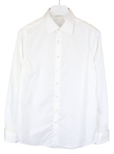 SUITSUPPLY Slim Fit Formal Shirt Men's LARGE Spread Collar White Button