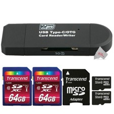 VidPro USB 2.0 Type-C MicroSD  SD Card Reader with Two Micro SD  SDHC Card