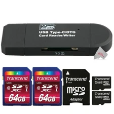 VidPro USB 2.0 Type-C MicroSD & SD Card Reader with Two Micro SD & SDHC Card