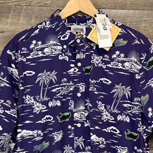 Reyn Spooner Men's Tampa Bay Rays Cooperstown Collection Shirt MLB Size L NWT
