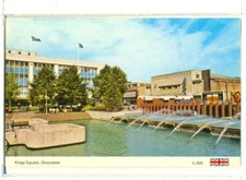 Unposted Period Colour Postcard Kings Square Gloucester Fountains Dennis