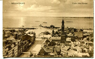 Schweden Helsingborg - Aussicht Von Kärnan Alte Sepia-Postkarte