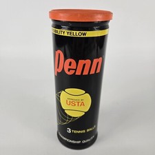 Vintage Penn Championship Quality Tennis Balls Can High Visibility Yellow
