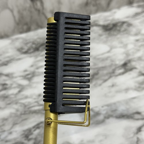 (US Plug)Hair Straightening Brush Temperature Control Energy Saving Gold Ceramic - Picture 7 of 18