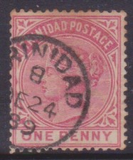 (F189-13) 1889 Trinidad 1d red QVIC stamp M)