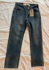 NWT Boys Girls Levi 505 Regular Dark Wash Slim Fit 14 Size 25x27 Straight Leg