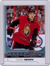 LOGAN BROWN 17/18 Upper Deck UD Young Guns YG Rookie #217 *MINT* Senators Card