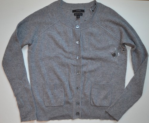 NWOT Tahari Crewneck 2-Ply Cashmere Cardigan - Picture 2 of 10