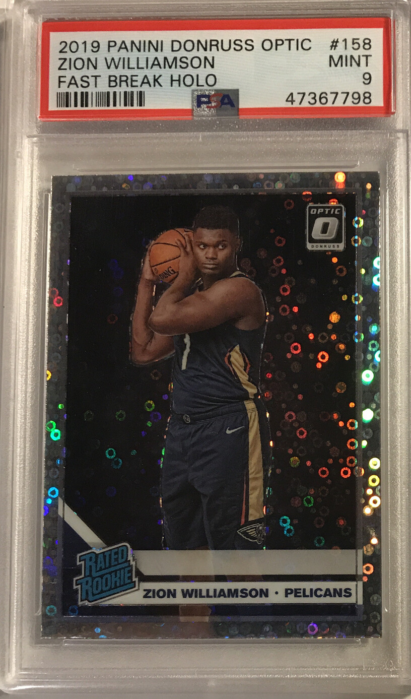 2019 Zion Williamson #158 Donruss Optic Rated Rookie RC Fast Break Holo PSA 9 🔥