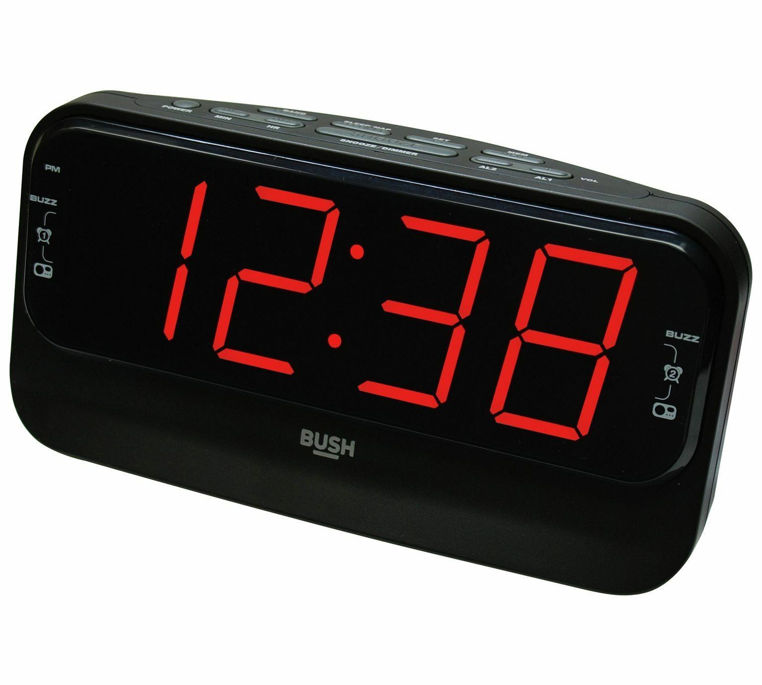 Bush Big LED Alarm Clock Radio Black (A) eBay