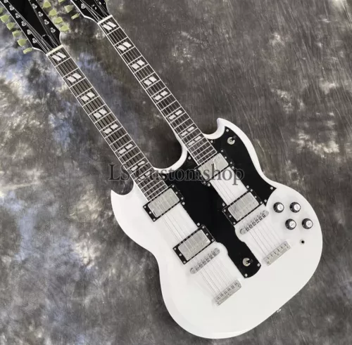 Custom Shop sg Jimmy Page EDS-1275 Doubleneck 12/6 Electric Guitar Alpine White