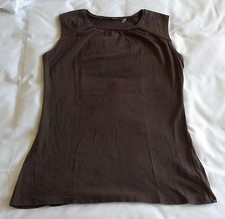 EUC Tahari Brown Sleeveless Cotton/Elastane Tunic Top - S Small