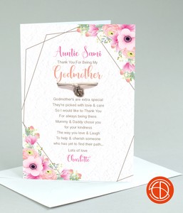 Thank You For Being My Godparents Godmother Godfather Christening Charm Card Ebay