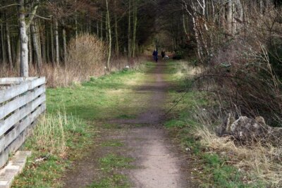 Photo 6x4 John Muir Way Gullane Dog walkers on a section of the John Muir c2009