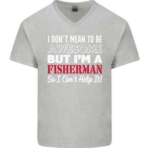 I Dont Gemein zu Werden I'M A Fischer Fischen Herren V-Ausschnitt Baumwolle - Picture 24 of 31
