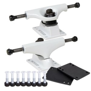 Cal 7 White 4" Skateboard Trucks with 1" White Hardware and 1/8" Riser Pads Set | eBay