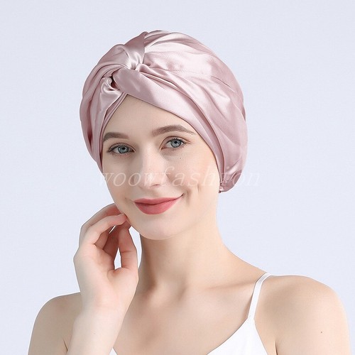 100% Mulberry Silk Sleep Cap Hair Care Natural Silk Night Bonnet with Elastic - Picture 27 of 30