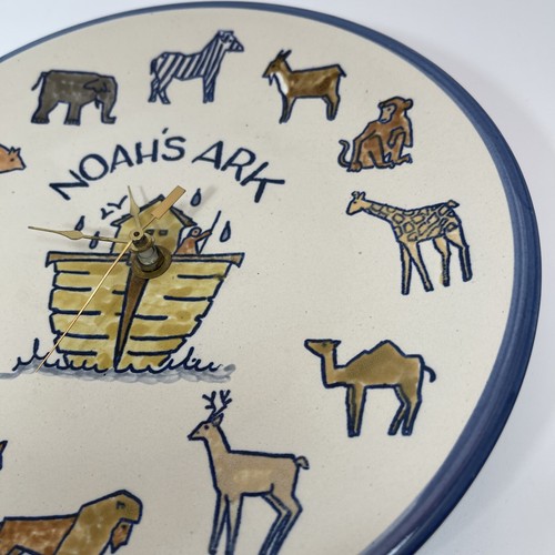 Louisville Stoneware Wall Clock Noah's Ark Pottery Clock Nursery Bible Class - Picture 5 of 7