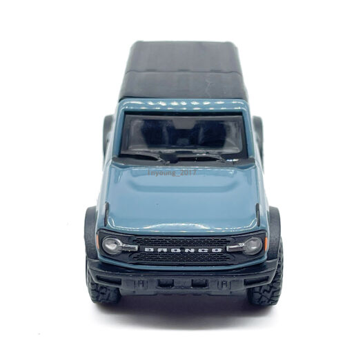 Coche de juguete modelo Ford Bronco 1:64 vehículo de juguete fundido a presión 2 puertas abierto niños juguetes azul - Imagen 8 de 10