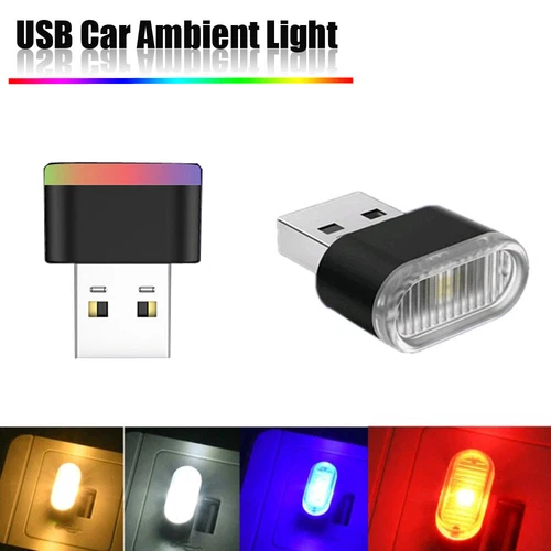 Mini USB LED Light Neon Atmosphere Ambient Lamp Bulb Car Interior Accessories - Picture 1 of 17