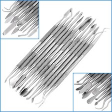 12pcs Steel Pottery Sculpture Craft Wax Chisel Carve Carving Pick Set Tool Kit