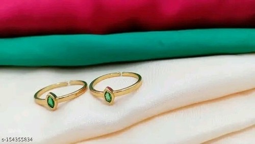 Anillo de dedo del pie enchapado en oro para mujer elegante anillo nupcial joyería de fiesta india - Imagen 3 de 11