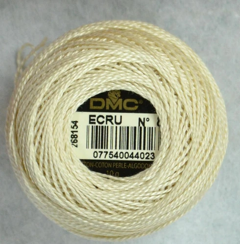 DMC Perle (Pearl) No.8 Cotton 10g Ball 80m Colour ECRU ECRU