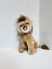 Vintage Realistic People Pals Large Male Lion Plush 16" Sitting Up Furry Mane