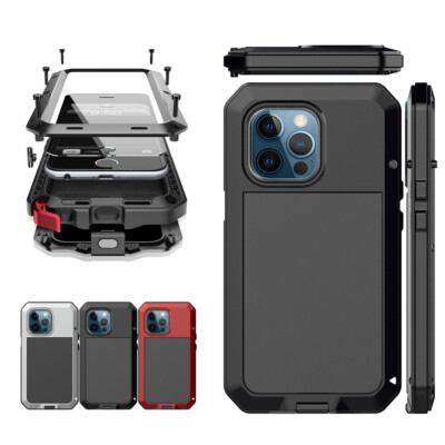 360 Shockproof Aluminum Gorilla Glass Case for iPhone 12 13 Mini 14 Pro Max  11 X