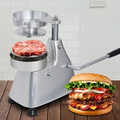 Clivia 3 in 1 Burger Press Patty Maker 4''/5''/6'' Burger Trays with 1500pcs Paper