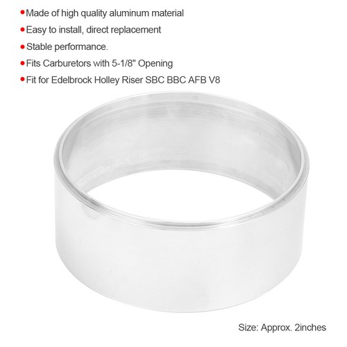 2" Aluminum Air Cleaner Spacer 5-1/8" Fit Edelbrock Holley Riser SBC BBC 302 /350 | 2" X 2" X 2" | 5-1/8" | 8 In | 2 In X 2 In X 2 In - Foto 14