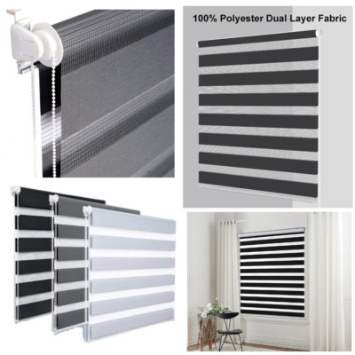 Zebra Vision Fensterrollo Easy Fit 165cm-210cm Fall Tag und Nacht Rollos
