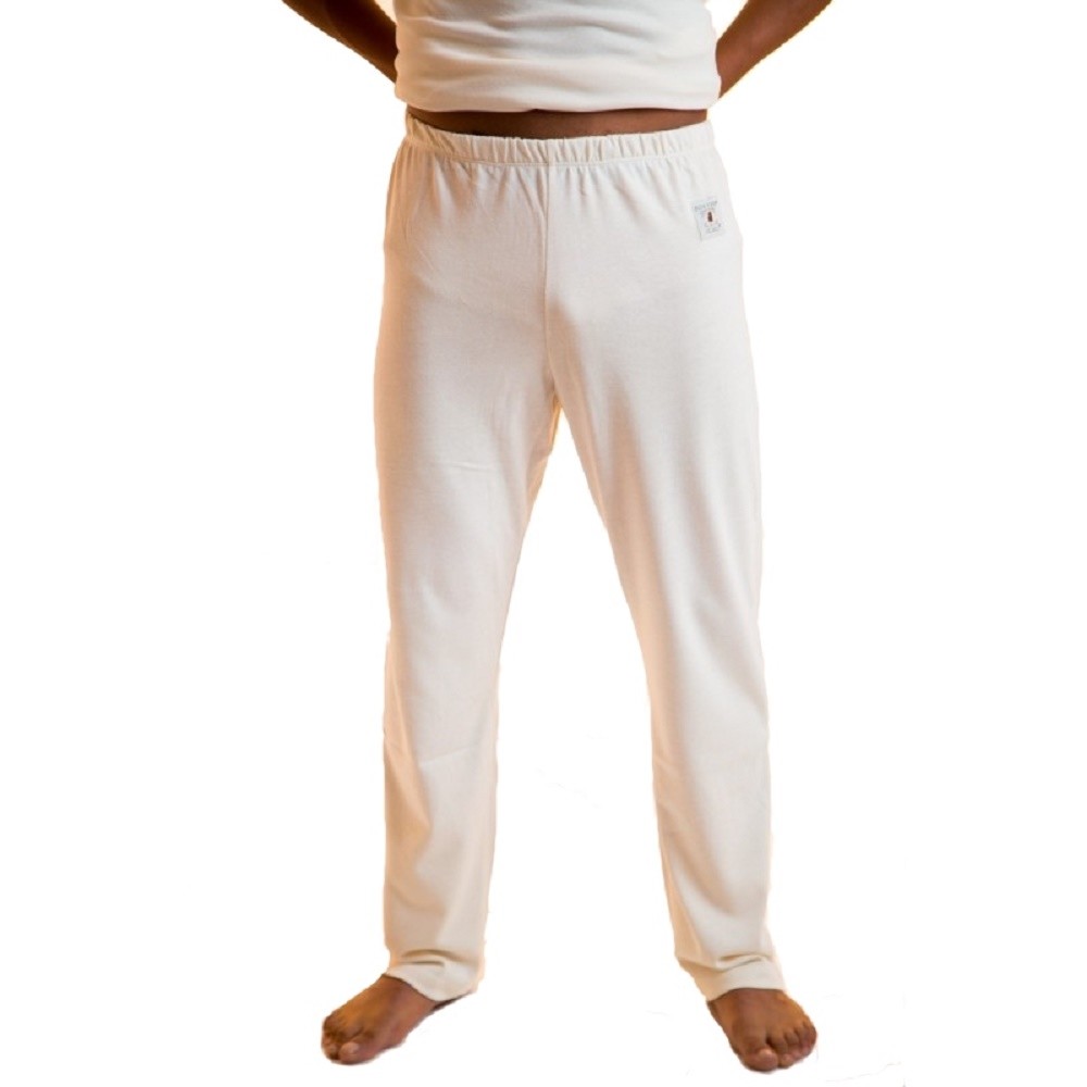 Organic Mens Long Pajama Pants Soft Sleepwear Vegan Brown White Undyed