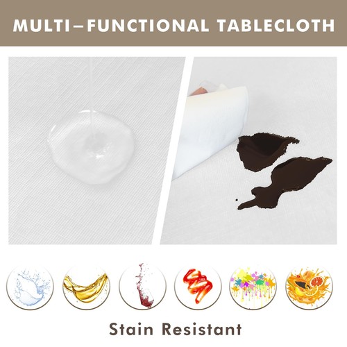 2 Pack White Table Cloth - 54x108 Inch Plastic Table Cloth Oil-Proof Waterpro... - Picture 2 of 7