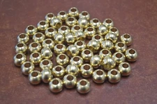 60 PCS ROUND BRASS METAL LOOSE SPACER BEADS 8mm