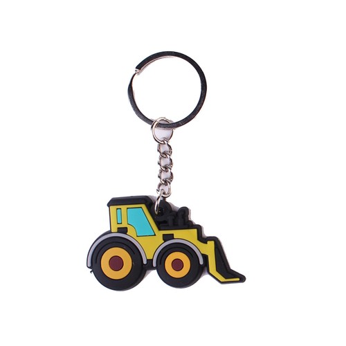 Simple PVC Keychain Construction Machinery Cute Bulldozer Hanging Bag Keychains