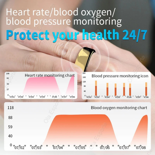 Smart Ring for Samsung Galaxy Heart Rate Blood Oxygen Tracker Men Women 2024 - Picture 7 of 22