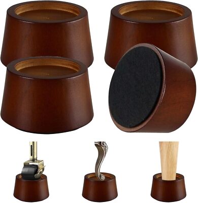 Furniture Raisers Bed Risers - 2 Inch Wooden Circle Heavy Duty Furniture Height 